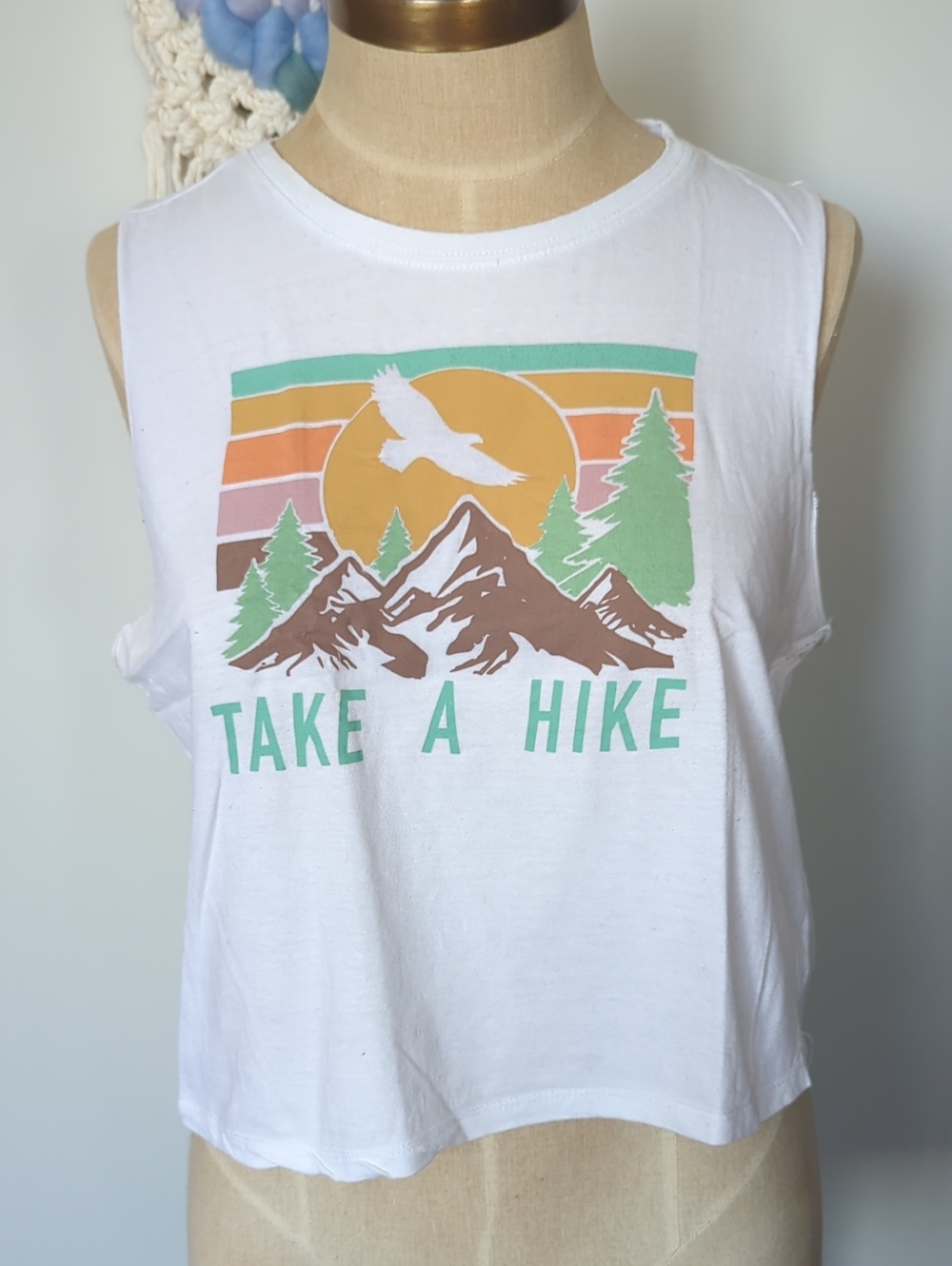 White Graphic Tank Top Size M